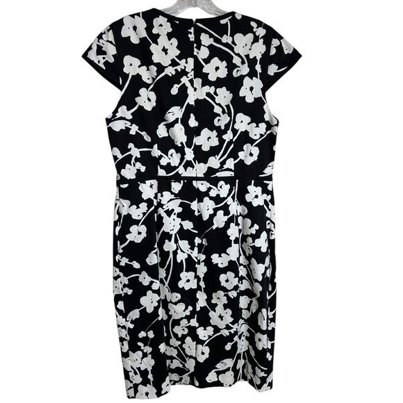 Hobbs London Sophia Floral Sheath Dress Women’s 14 UK/ 10 US Floral Black Ivory - Picture 4 of 8